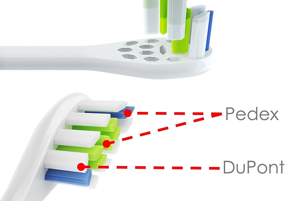 Насадка для зубной щетки Oclean P1 Soft brush head разделение щетинок