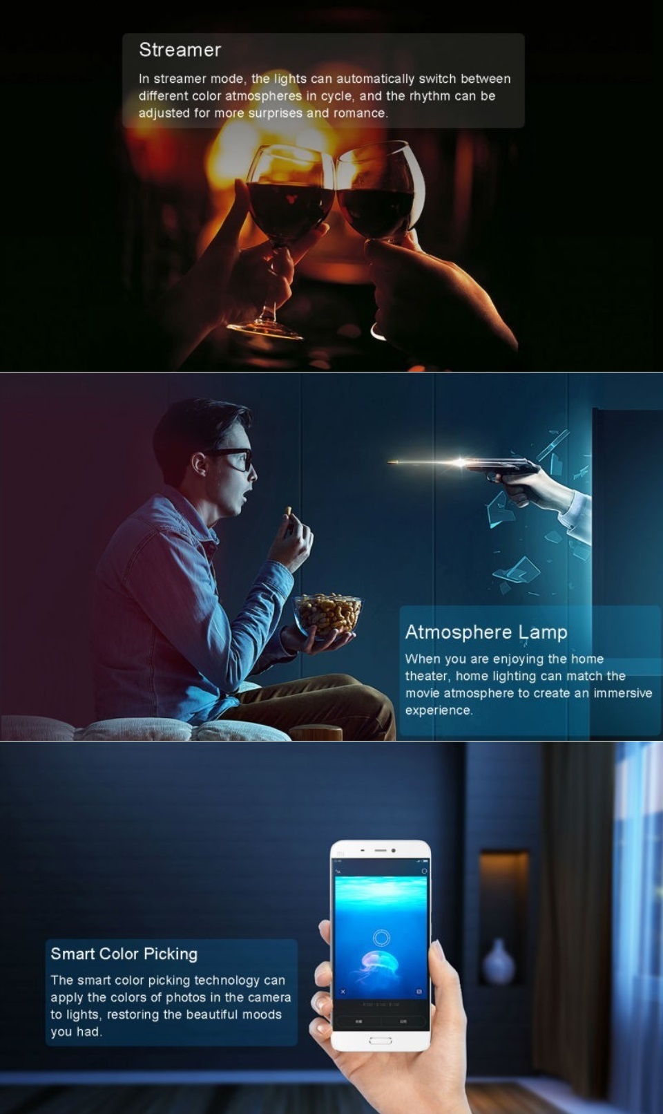Yeelight LED Smart Colorful Wi-Fi Bulb  синхронизация с телевизором